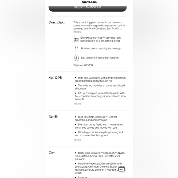 NWT Spanx Perf Women's Black Wide-Leg Pants size small - Picture 7 of 10